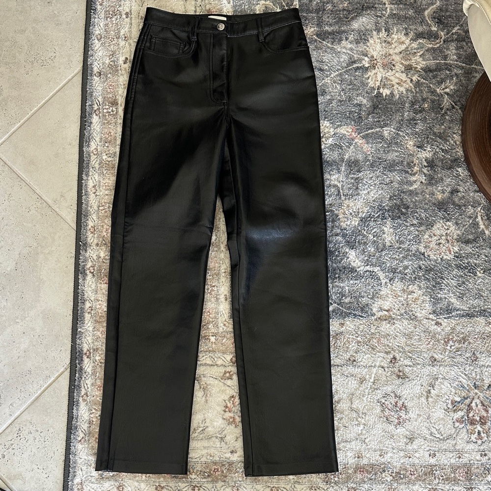 Aritzia Wilfred Free Black Faux Leather Pants